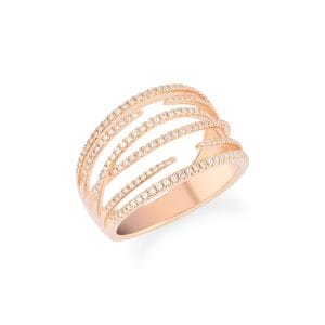 14kt Rose Gold Ring With Diamonds