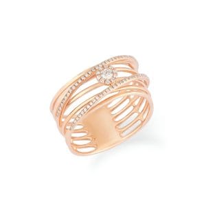 14kt Rose Gold Ring With Diamonds