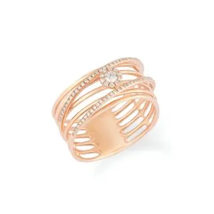 14kt Rose Gold Ring With Diamonds