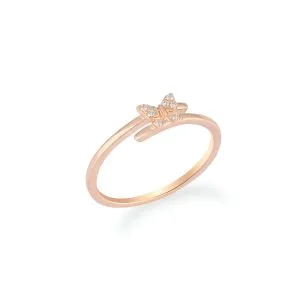 14kt Rose Gold Ring With Diamonds