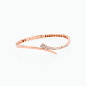 18kt Rose Gold Bangle With Diamonds