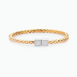 18kt Two Tone Bangle With Diamonds
