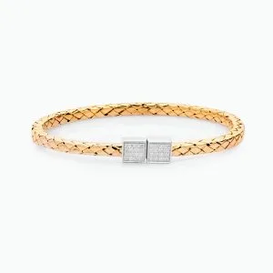 18kt Two Tone Bangle With Diamonds