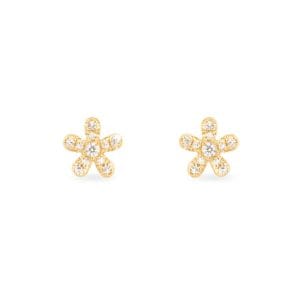 14kt Yellow Gold Earrings With Diamonds