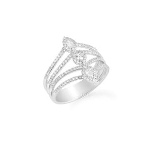 14kt White Gold Ring With Diamonds