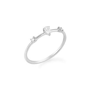 14kt White Gold Ring With Diamonds