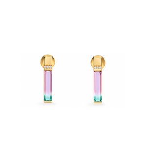 18KT Rose Gold Earrings With Tourmaline And Diamonds