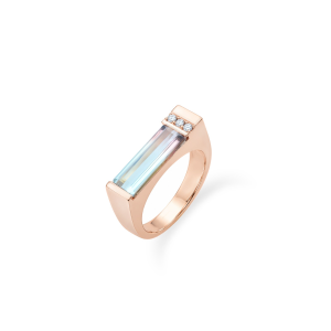 18KT Rose Gold Ring With Tourmaline And Diamonds